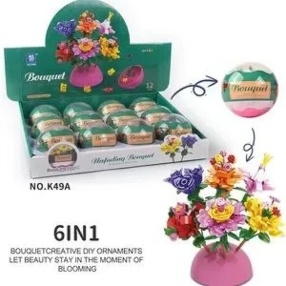 Colorful 6-in-1 DIY Flower Bouquet Blocks - Picture 3 of 10